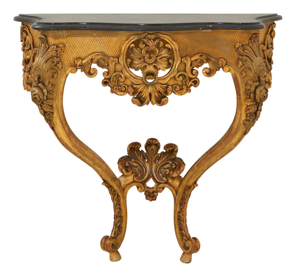 Antique Gilt Marble Top Console