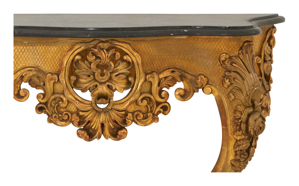 Antique Gilt Marble Top Console