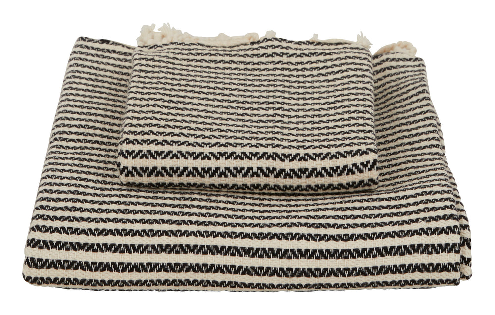 Hammam Black Striped Towels