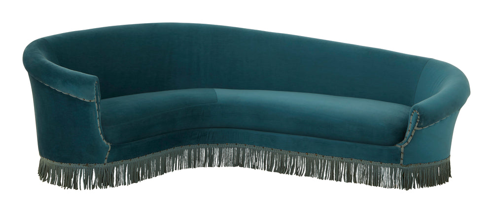 Vintage Blue Curved Sofa