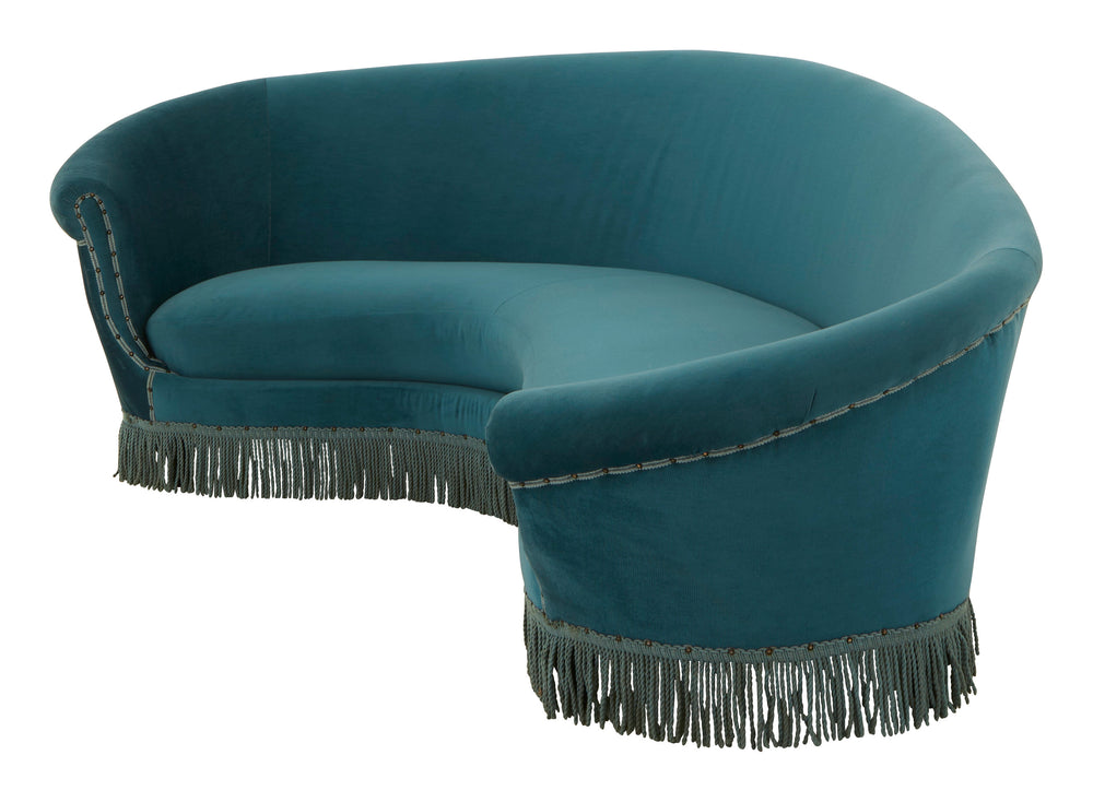 Vintage Blue Curved Sofa