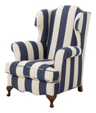 Vintage Striped Wingback Chair