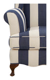 Vintage Striped Wingback Chair