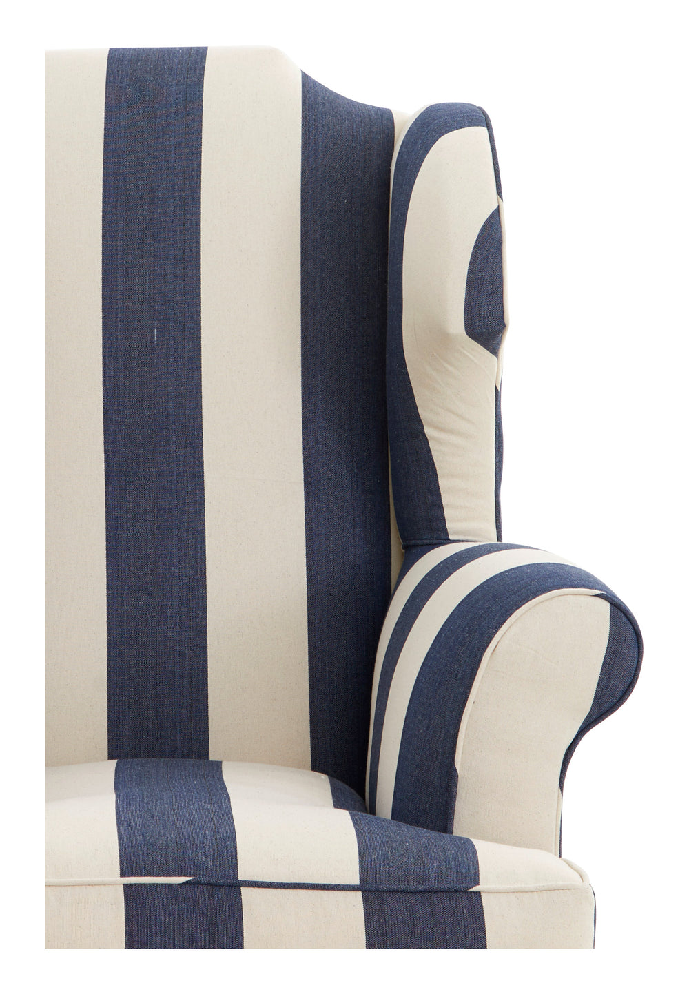 Vintage Striped Wingback Chair