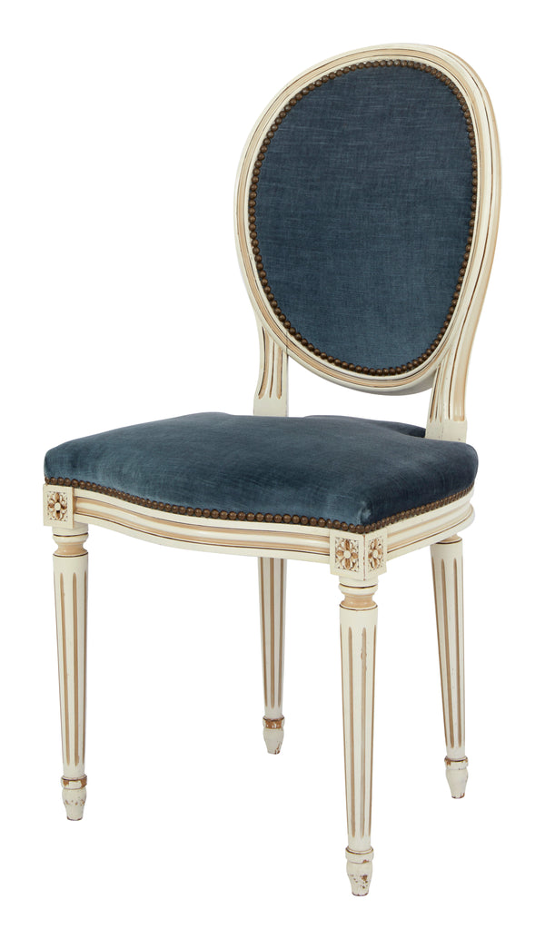 Vintage Blue Louis XVI Dining Chair