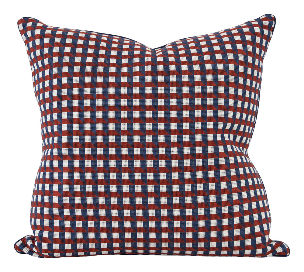 Barrett Pillow - Blue & Red