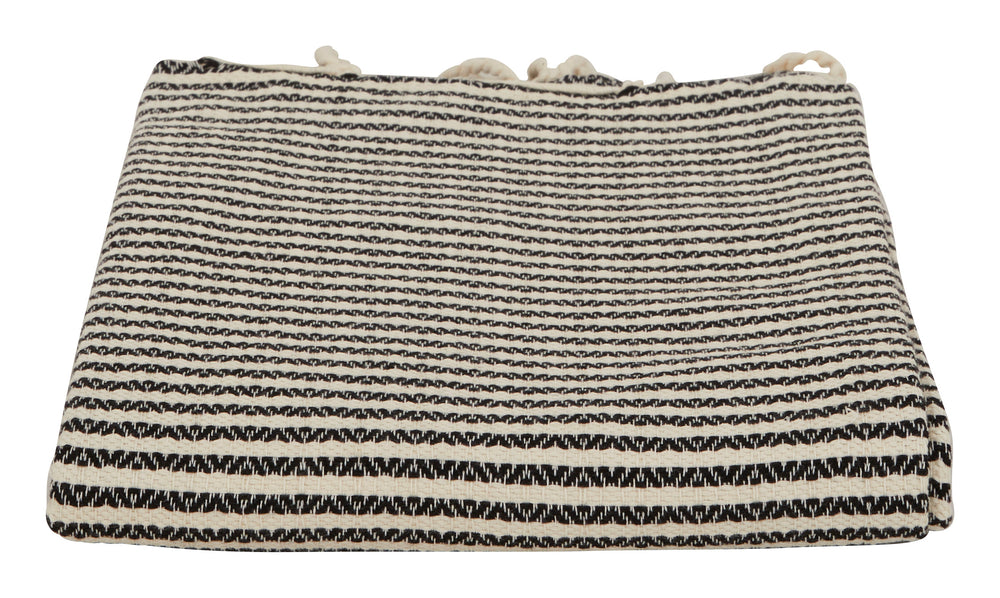 Hammam Black Striped Towels