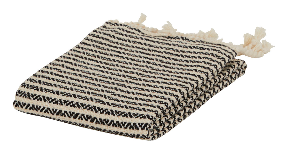 Hammam Black Striped Towels