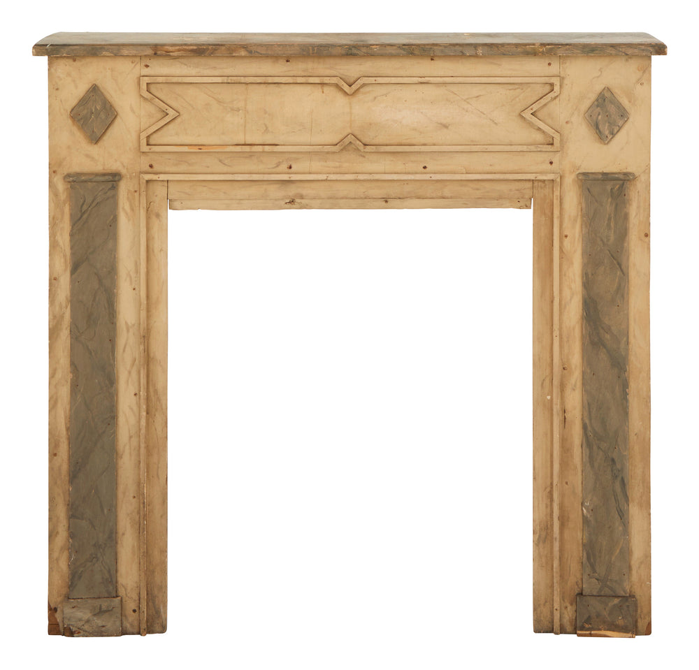 Antique Trompe L'oeil Marble Mantel