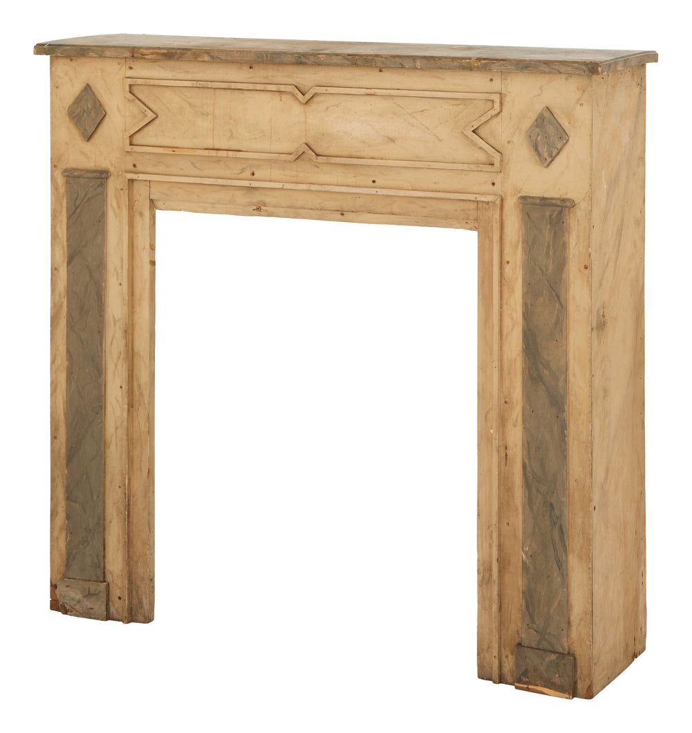 Antique Trompe L'oeil Marble Mantel