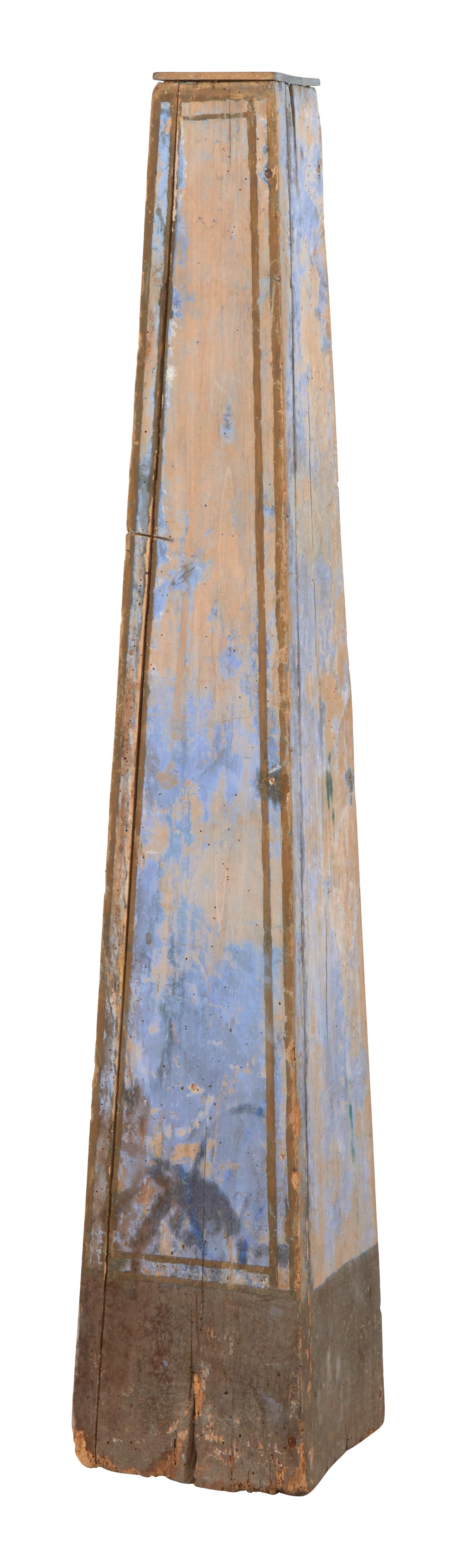 Antique Trompe L'oeil Wood Column