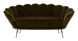 Vintage Green Scalloped Sofa