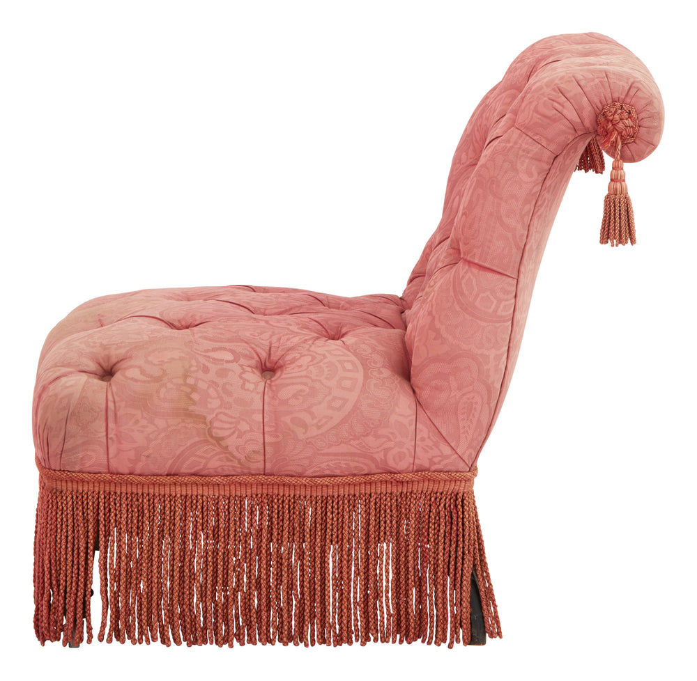 Antique Pink Napoleon III Slipper Chair