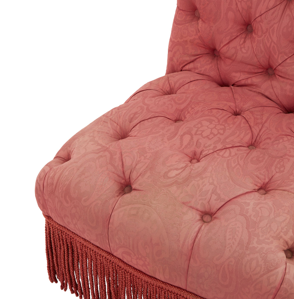 Antique Pink Napoleon III Slipper Chair