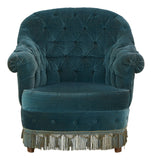 Antique Velvet Tufted Chair