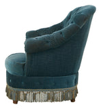 Antique Velvet Tufted Chair