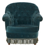 Antique Velvet Tufted Chair