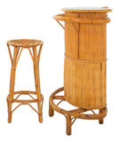 Vintage Bamboo Bar & 2 Stools