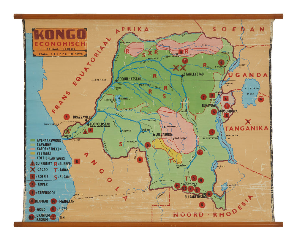 Vintage Map of the Congo