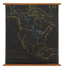 Vintage Chalkboard Map of North & South America