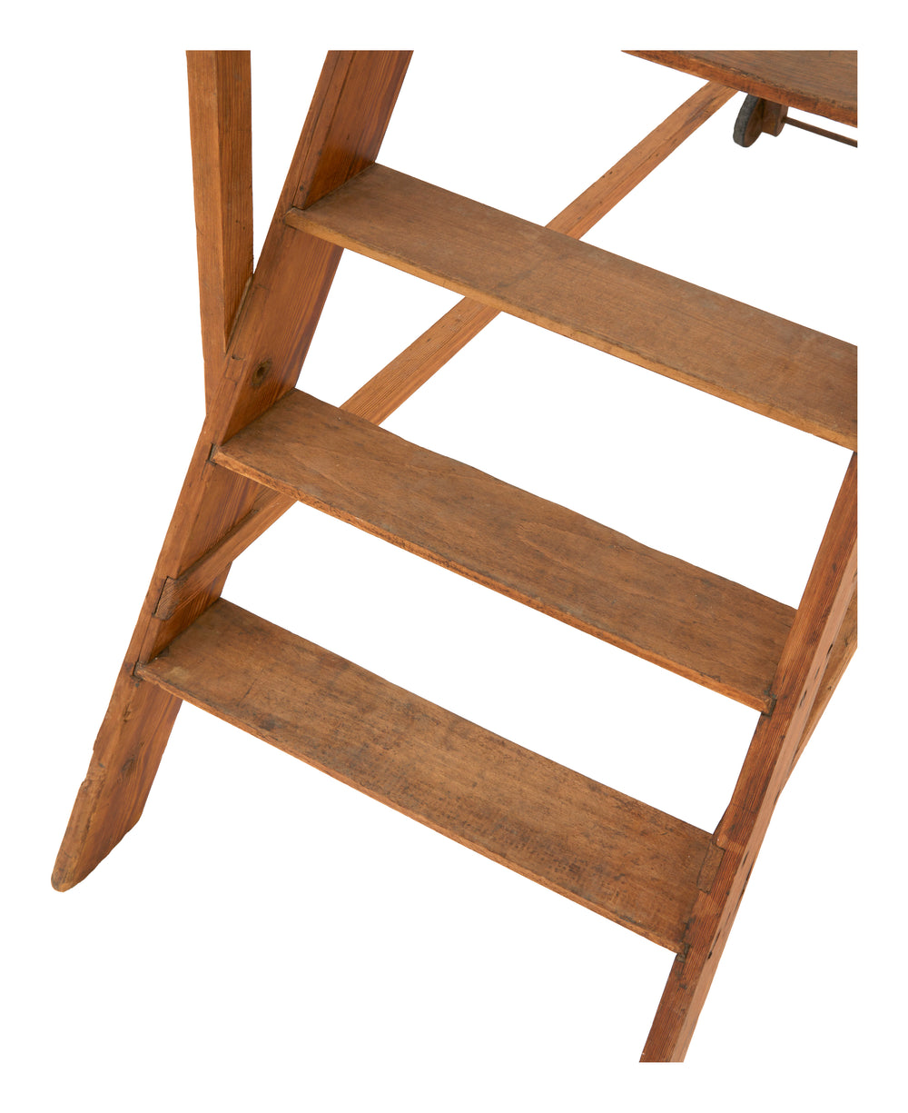 Vintage Wood Library Ladder