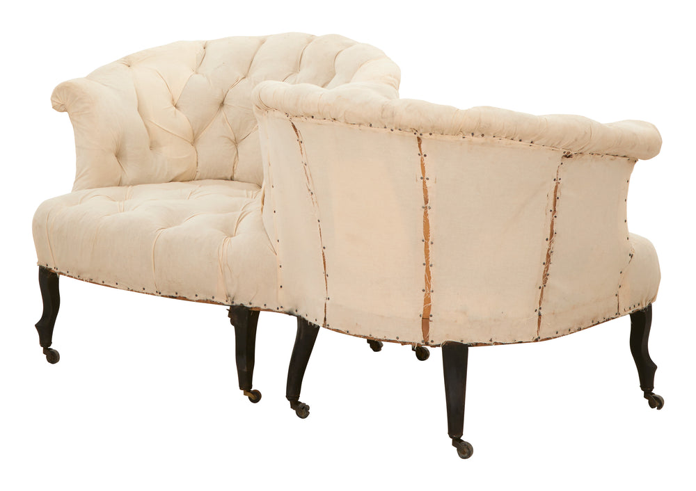 Antique Unupholstered Tete-a-tete