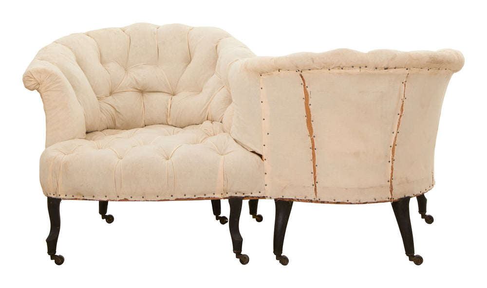 Antique Unupholstered Tete-a-tete