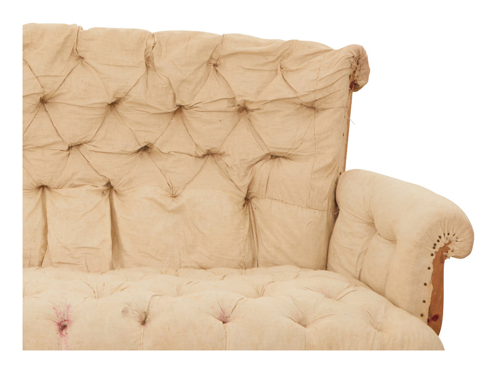 Antique Unupholstered Tufted Sofa