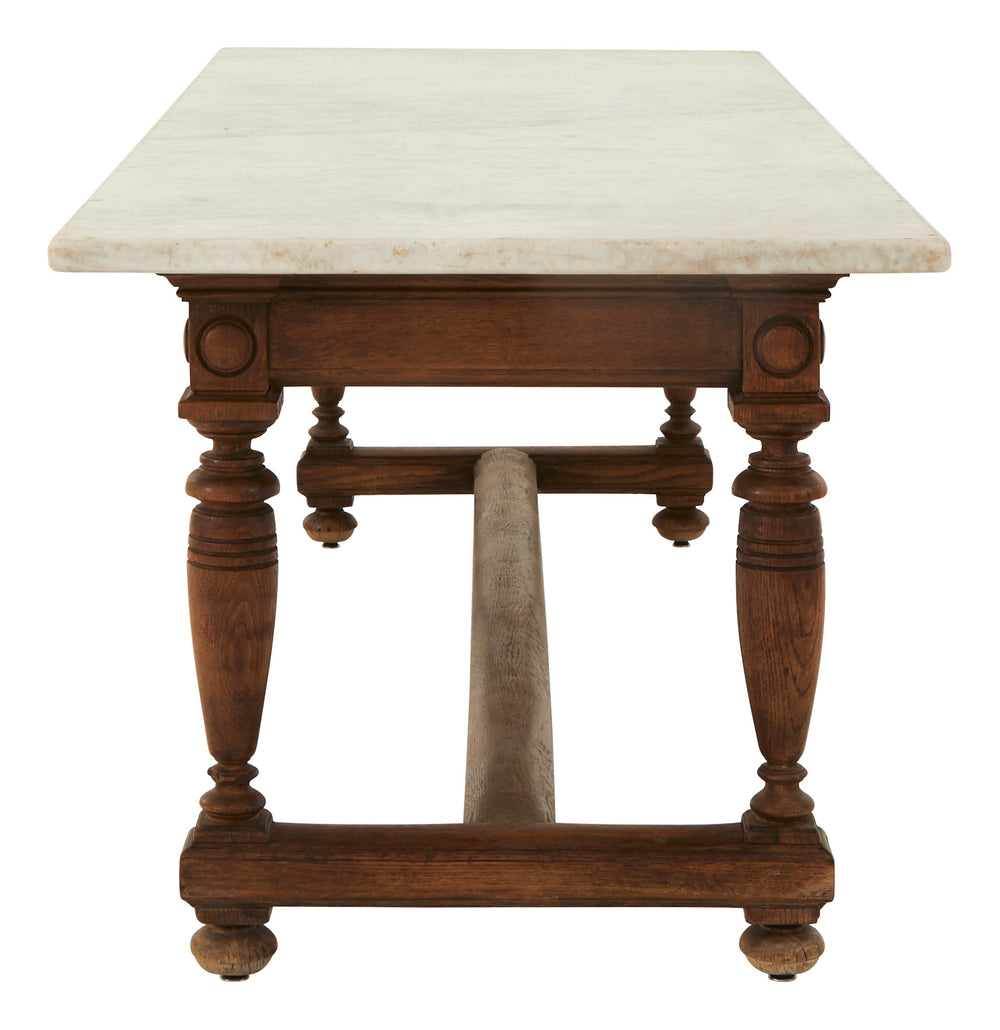 Antique Marble Top Dining Table