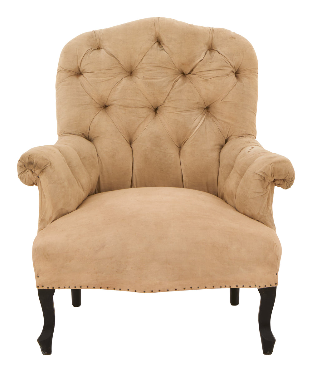 Antique Unupholstered Tufted Chair