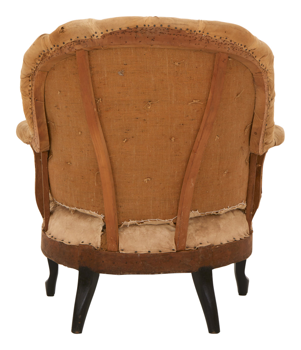 Antique Unupholstered Tufted Chair