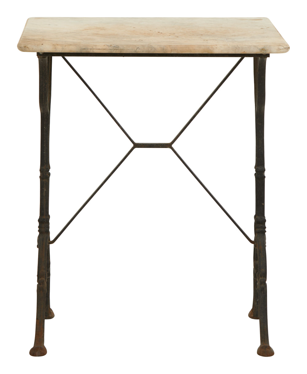 Vintage Square Marble Top Bistro Table