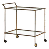 Vintage Brass Faux Bamboo Barcart