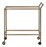 Vintage Brass Faux Bamboo Barcart