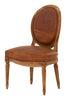 Antique Leather Oval Back Chair