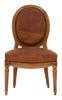 Antique Leather Oval Back Chair