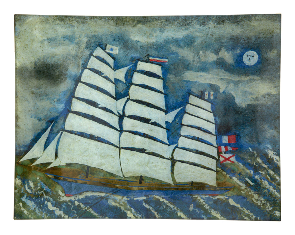 French Sailboat at Night Tray