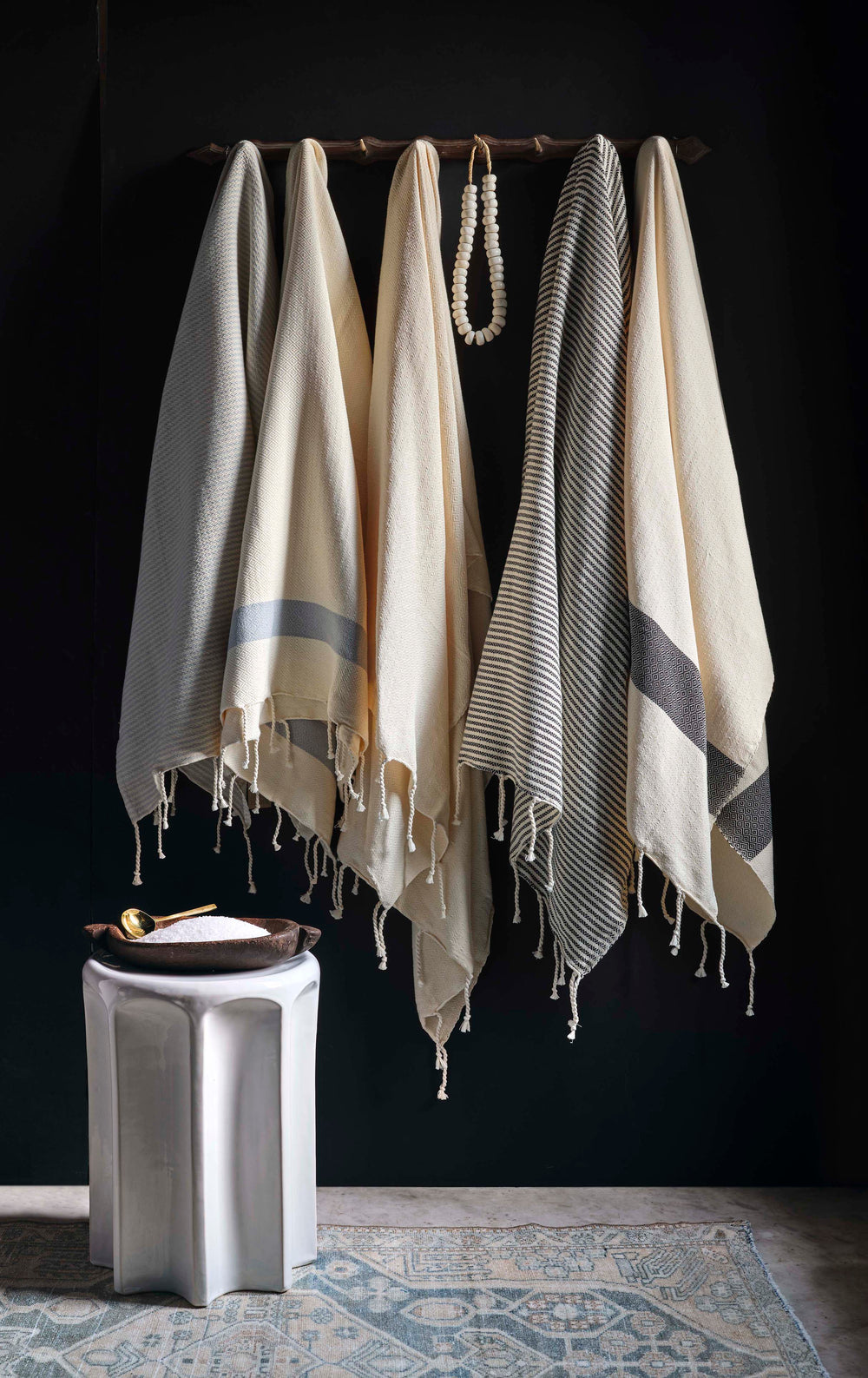 Hammam Grey Zigzag Towels