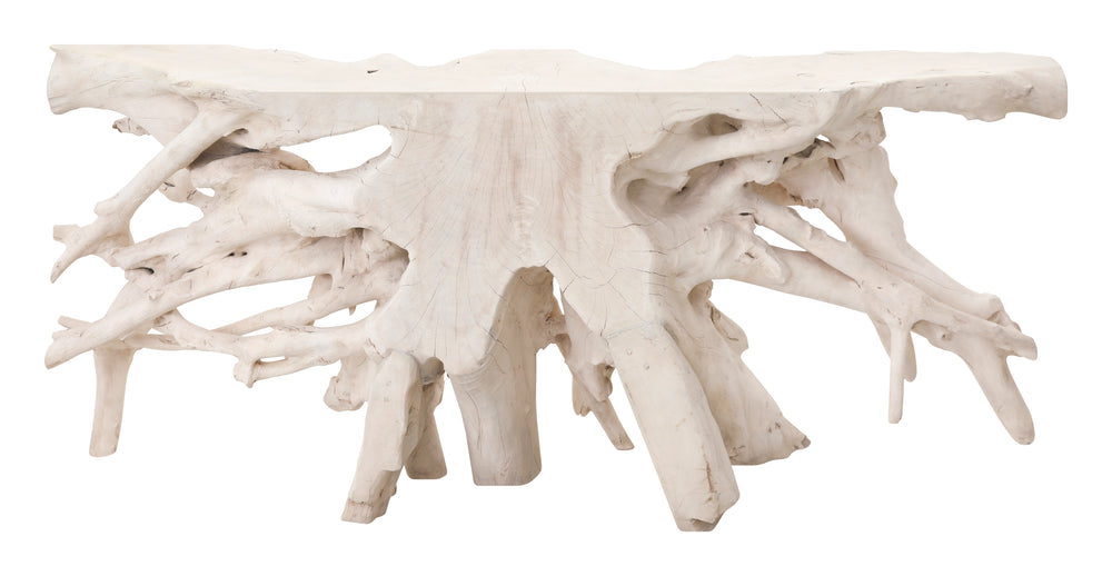 Large Bleached Teak Root Console