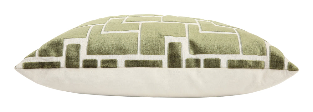 Labyrinth Olive Pillow