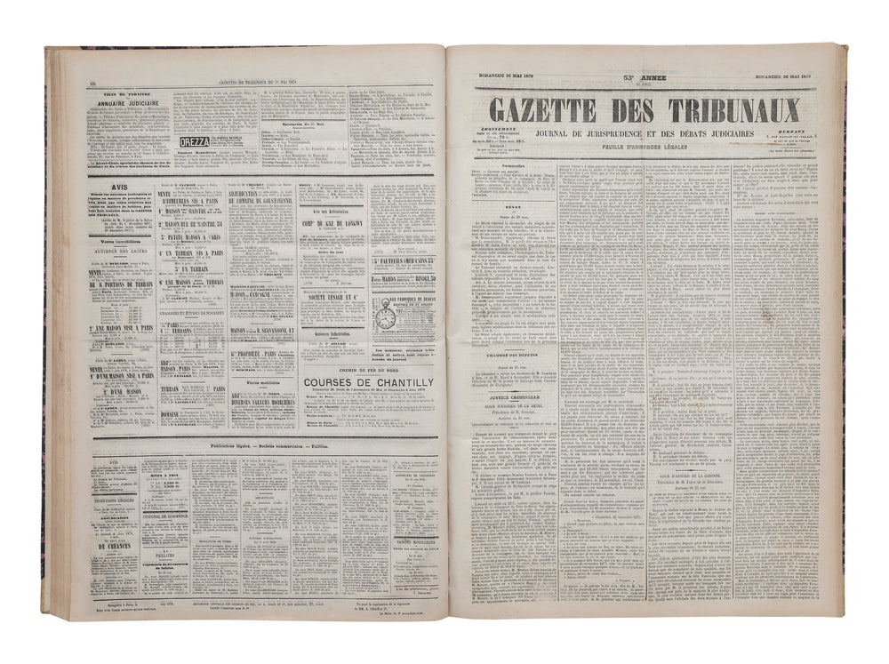 Vintage La Gazette des Tribunaux Newspaper Collection Book