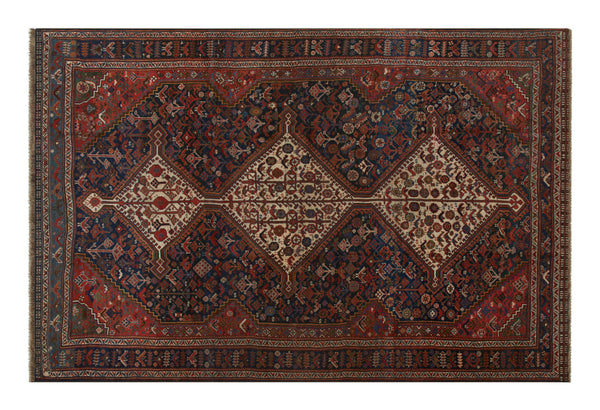 Vintage Qashqai Rug - 9'9" x 6'5"