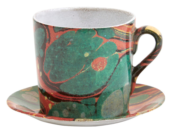 Astier de Villatte Marbled Cup and Saucer