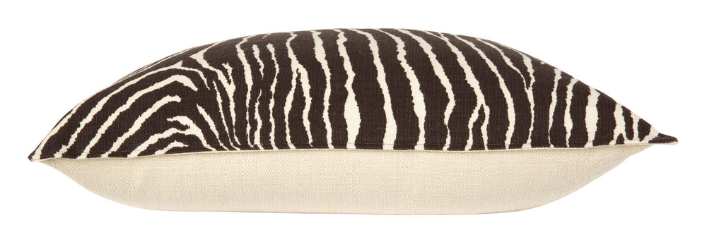 Zebra Linen Pillows - Chocolate